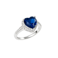 Solitario Cuore Brillante Blu